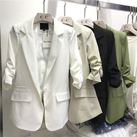 2017年Ching collection  夏季新款短款西装中袖显瘦薄款外套女