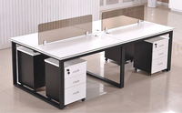 天津办公家具休闲时尚四人钢木组合办公桌可定制职员桌特价包邮