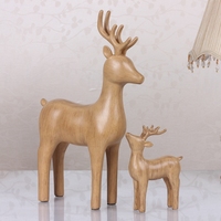 欧式家居装饰品客厅电视柜创意设计母子鹿工艺品小摆件结婚礼物