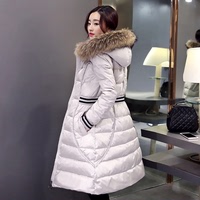 2015冬季新款韩版女装棉衣气质修身奢华大毛领中长款修身棉服外套