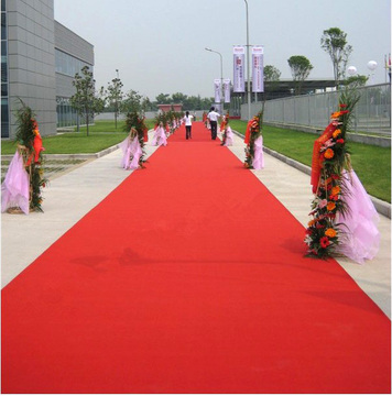 厚款红色地毯婚庆开业庆典舞台满铺地垫不织布工厂直销