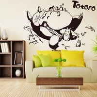 TOTORO手绘 睡觉的龙猫 电视背景墙贴纸动漫宅 宫崎骏龙猫系列