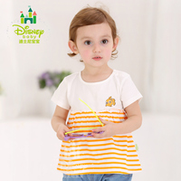 Disney/迪士尼夏季女上衣婴儿T恤短袖拼接上衣152S671