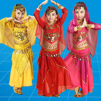 少儿童肚皮舞新疆演出服套装亮点长袖裙舞蹈服装小孩印度舞多件套