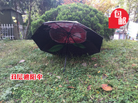 厂家直销折叠遮阳苹果双层黑胶伞太阳伞防紫外线男女时尚晴雨伞