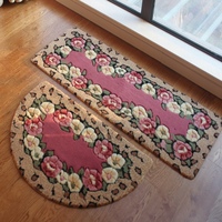晴纶剪花花朵防滑脚垫厨房吸水地垫玄关入户地垫床边毯2件套