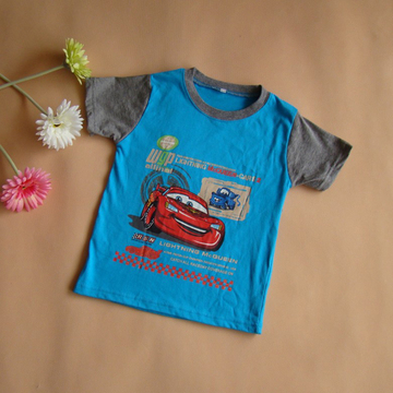 男童短袖T恤 迪斯尼闪电麦昆 中小童纯棉T恤 台湾