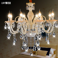 欧式水晶吊灯蜡烛客厅餐厅卧室灯具现代简约灯饰创意香槟色珍珠白