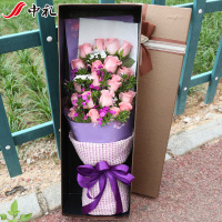红玫瑰花礼盒七夕鲜花速递全国同城送花上海北京深圳杭州南京西安