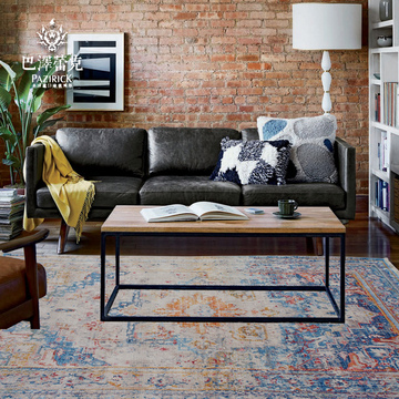 巴泽蕾克土耳其原装进口涤纶仿丝蓝色复古中式美式客厅卧室地毯