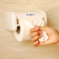 日本KM卫生间免打孔吸盘卷纸架 浴室创意防水厕纸盒 洗手间纸巾盒