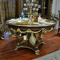 新古典圆餐桌 时尚美式实木餐桌椅组合 特价简约欧式饭桌西餐台