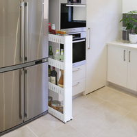夹缝置物架厨房卫生间浴室冰箱缝隙收纳架可移动间缝整理架落地窄
