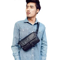 男款韩版胸包 休闲皮质小腰包 ipadmini包手机单肩时尚皮包