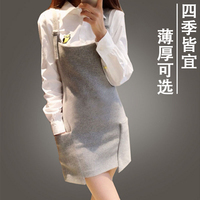 2015春夏装新款韩版学院风宽松休闲背带裙吊带连衣裙两件套装