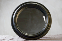 黑色圆形树脂欧式镜子 卫浴镜梳妆镜 家居摆件树脂挂镜35*35*5.0
