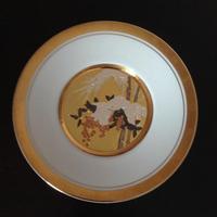 西洋古董瓷器收藏：美国名品Hamilton 23k日本手工描金装饰盘1