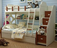 地中海家具儿童床高低床子母床上下床母子床上下铺双层床实木床