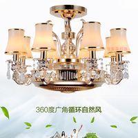 会所客厅餐厅锌合金负离子风扇灯吊扇灯LED美式欧式隐形风扇吊灯