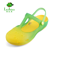 雷比亚2015夏季女式平底镂空糖果色鞋沙滩洞洞鞋女凉鞋