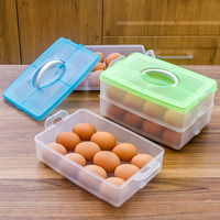 创意便携式鸡蛋盒 冰箱鸡蛋收纳盒 多功能储物盒冷藏储物盒包装盒