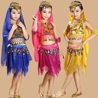 新款六一儿童印度舞表演服 阿拉伯民族肚皮舞套装少儿舞蹈服装