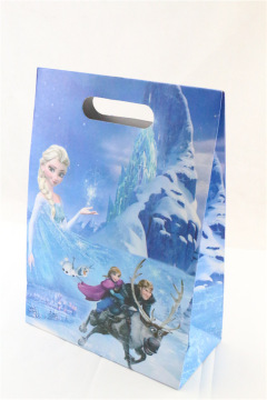 满包邮 外贸新款Frozen冰雪奇缘魔术贴手提袋包装礼品袋纸袋粘扣