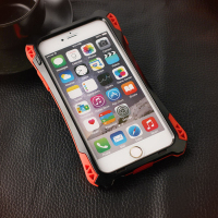R-JUST时尚个性艾米拉三防式保护壳iPhone6 plus手机套(黑红黑)