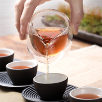 空空茶道 公道杯 玻璃 大号加厚  茶漏公道杯套装 分茶器玻璃茶海