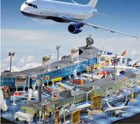 飞机场场景套装 儿童玩具 飞机模型 仿真客机拼装玩具沙盘配件