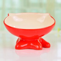 美国vivipet可爱小Q碗 猫型陶瓷碗 宠物食碗 猫碗 少量现货