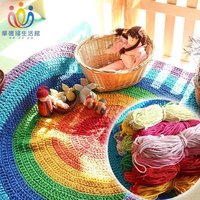 一起华德福 彩色粗棉绳(90米/捆) 彩虹地毯 DIY勾织材料包 成品