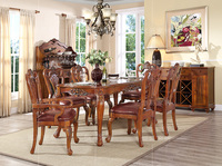 美式餐桌 美式乡村餐桌椅欧式 实木 长方形饭桌简约6人组合