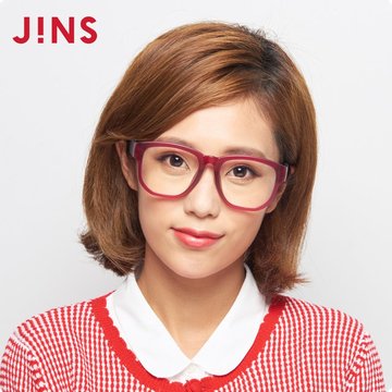 睛姿JINS装饰眼镜TR90大眼镜框可加配防蓝光辐射镜片LRF15S150