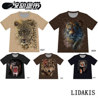 15-16新款 lidakis coolmax速干面料 时尚超酷3D立体T恤 动物头像