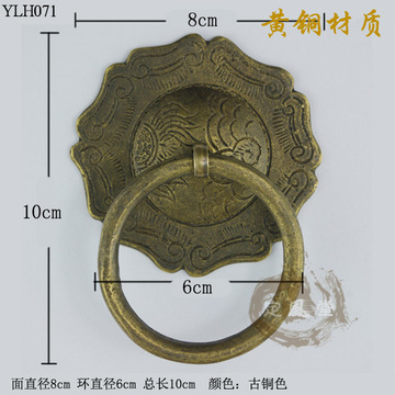 新中式把手纯铜门环仿古拉手大门拉环4个款式大门把手实心圆环