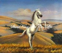 手绘印象古典动物油画装饰画过道玄关餐厅走廊挂画骏马Horse1057