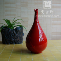 唐装瓶 德化陶瓷瓶  花瓶 红瓶 个性居家办公桌摆件礼品