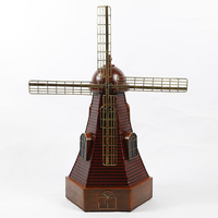复古风车摆件模型做旧铁质荷兰大风车家具装饰品橱窗展示摆设