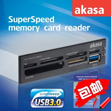 akasa3.5"內置讀卡器軟驅位 USB3.0內置式接頭 支持SDXC 讀卡器