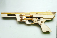 皮筋枪 枪模型 6连发皮筋枪第三款 玩具枪 拼装模型 木质模型