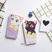 星空梦幻 露娜猫苹果6s手机壳iPhone6/plus保护套美少女战士7代