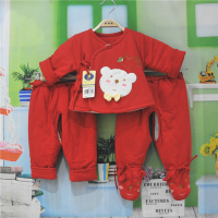包邮灵智小太子冬装冬款婴儿衣服0-6个月男女宝宝两用棉衣三件套