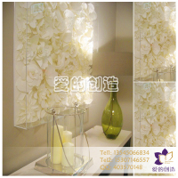 客厅装饰室内装饰立体玻璃罩挂壁式仿真纸艺花套餐  WPAM-01