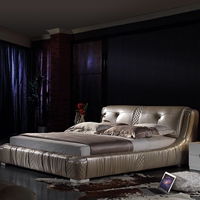 喜乐乐皮床真皮床软床1.8米皮艺双人床现代简约小户型1.5米床婚床