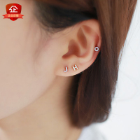 韩版时尚个性气质字母钻耳钉女 925纯银针防过敏耳骨耳钉耳环饰品
