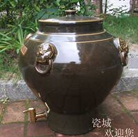 40斤泡酒罐复古单色陶瓷酒坛子自酿葡萄酒缸高档带龙头装茶水油瓶