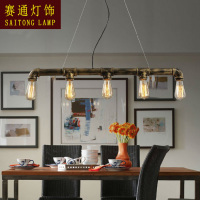 酒吧台咖啡厅复古loft灯饰 创意个性工业风水管吊灯 爱迪生灯具