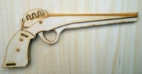 皮筋枪 枪模型 4连发皮筋枪第五款 玩具枪 拼装模型 木质模型