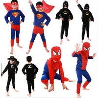 儿童万圣节佐罗蝙蝠蜘蛛侠超人南瓜装扮衣服饰卡通表演服装紧身服